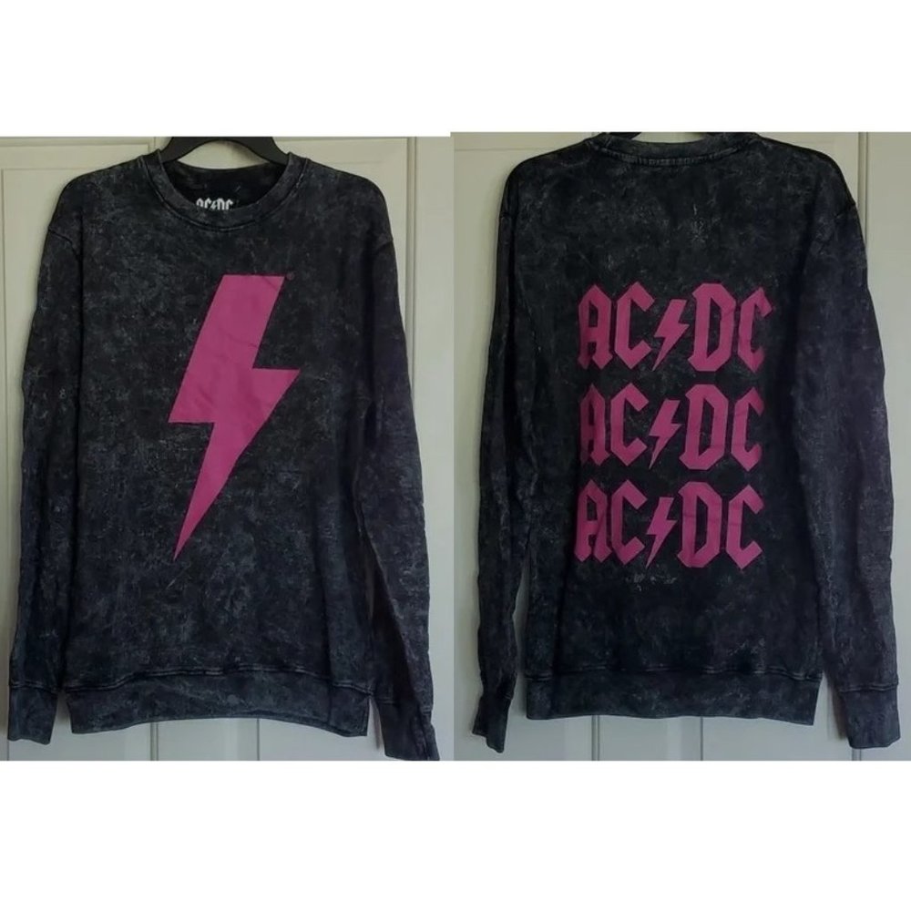 Womens AC/DC Rock Band Lightening Bolt Sweatshirt Size  Small Med Lar XL 1X  NWT